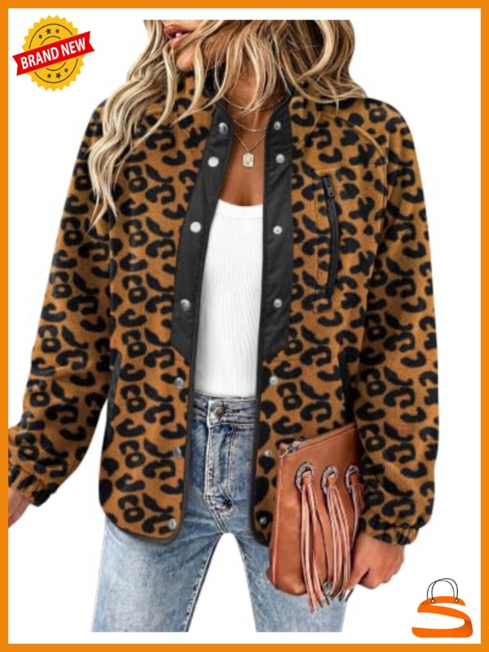 Zeagoo Women Fleece Jacket Western Aztec Print Snap Button Down Outerwear